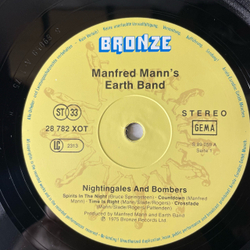 Винтажная виниловая пластинка LP Manfred Mann's Earth Band, Nightingales and Bombers (Германия 1977) Spirits In The Night