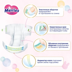 Подгузники Merries 3 64 шт