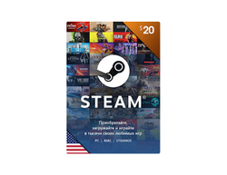 Карта оплаты Steam 20 USD USA [Цифровая версия] (для ПК, цифровой код доступа)