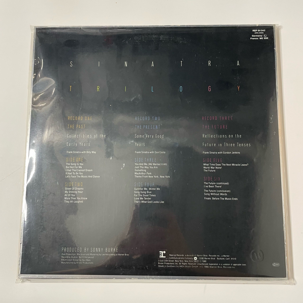 Винтажная виниловая пластинка Frank Sinatra Trilogy Past Present Future (Германия 1980)