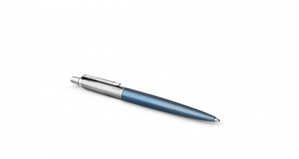 Подарочный набор: Шариковая ручка Parker Jotter Essential, Waterloo Blue CT и Ежедневник недатированный серебристый