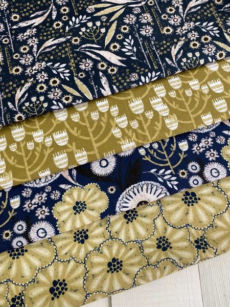 ПОЛНОЧНЫЕ ЦВЕТЫ #5, отрез 50 см 100% хлопок Handmade Fabrics 6