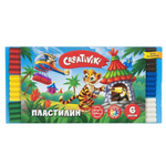 Пластилин классический 6 цветов, 90 гр, со стеком (Creativiki)