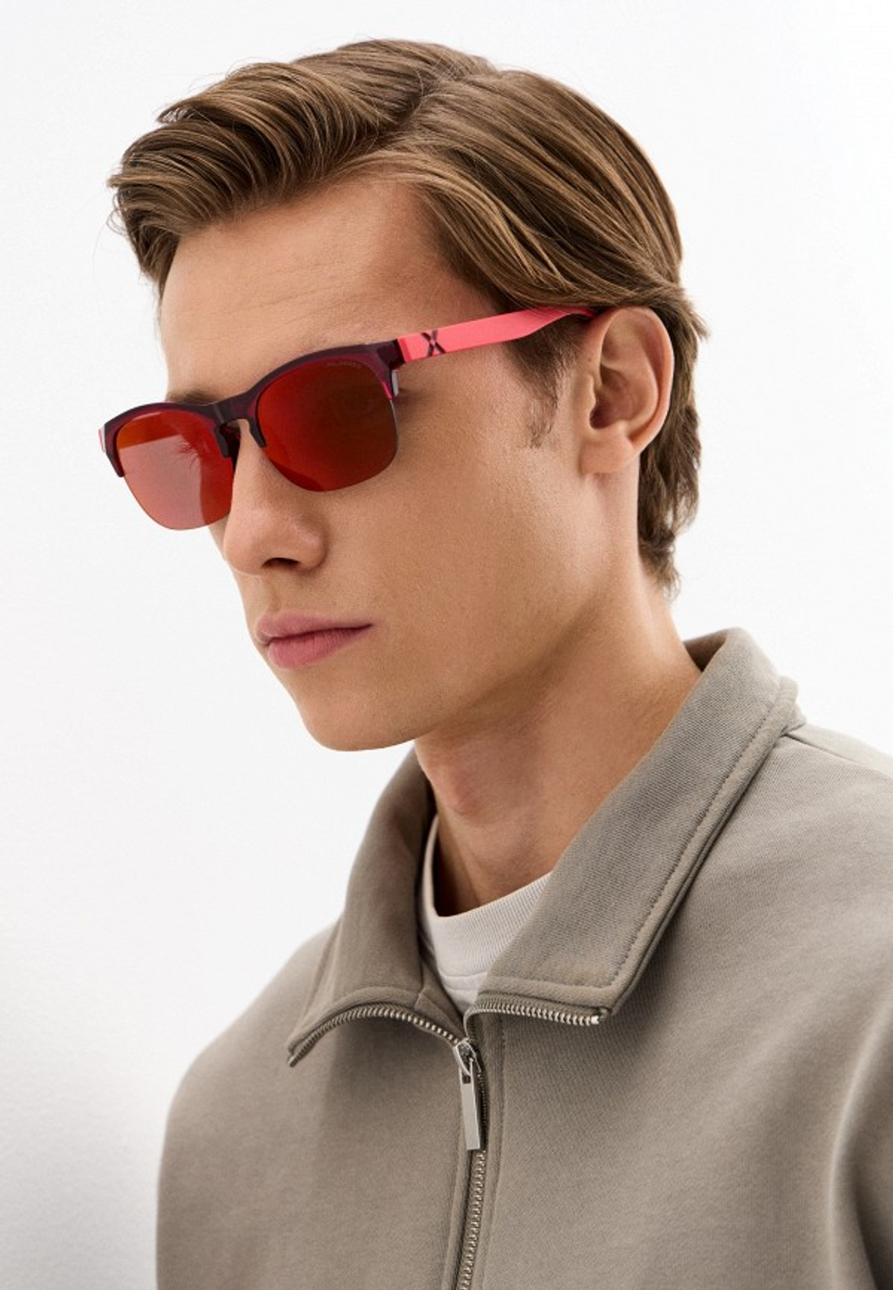 Спортивные очки HILX Interloop Shiny Crystal Dark Red Matt Solid Red / Red Mirror Polarized Lens