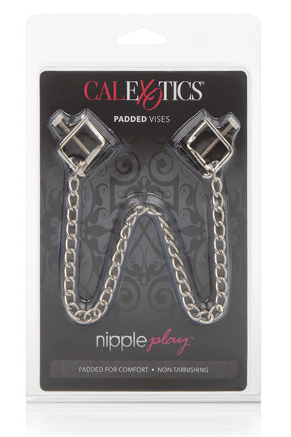 Зажимы на соски с уникальным дизайном в виде тисков Nipple Play Padded Vises (Цвет: Серебристый с черным)