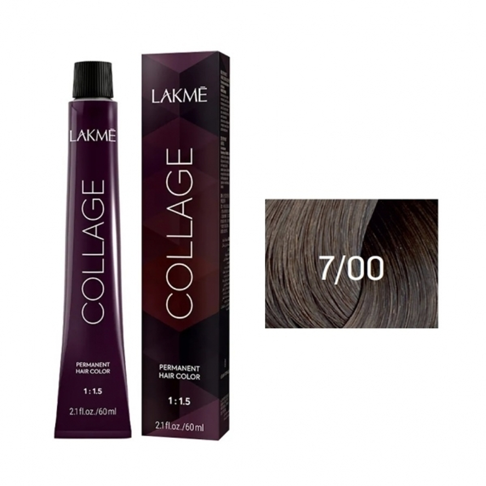 Lakme Collage Крем-краска для волос, 7/00 Средний блондин, 60 мл