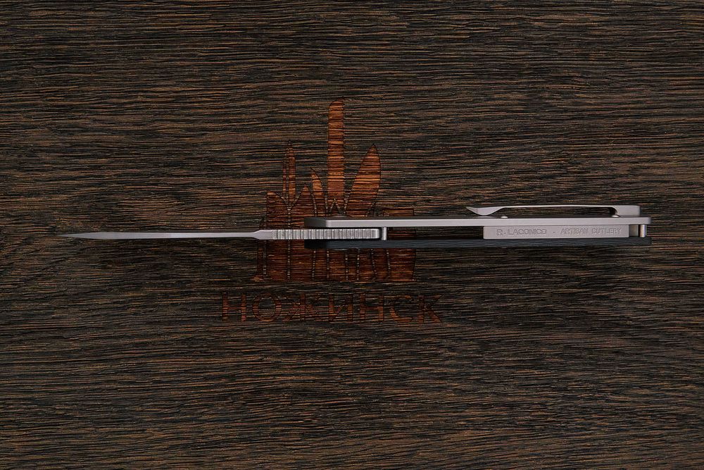 Нож складной Artisan 1839G-DCF Centauri, клинок 88мм, дамаск нержавеющий, рукоять карбон/титан