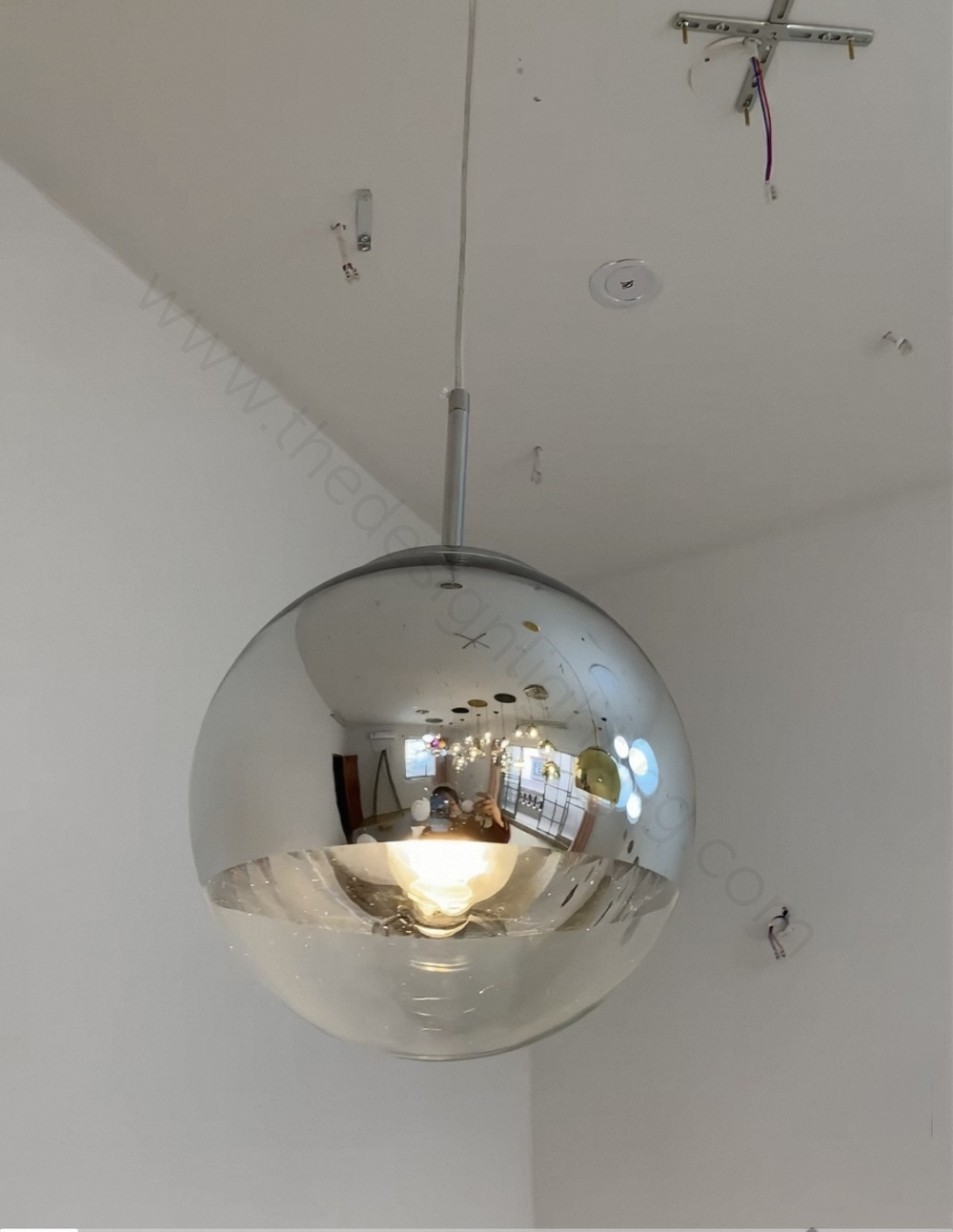 Pendant design lamp Mirror Ball by Tom Dixon (Silver)
