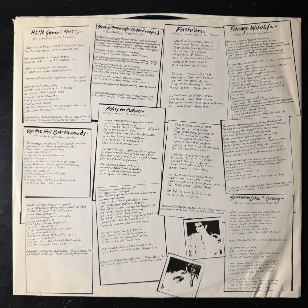 David Bowie ‎– Scary Monsters (США 1980г.)