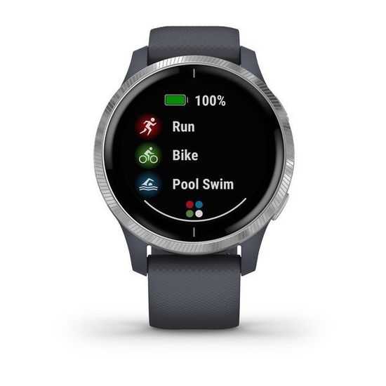 Смарт часы Garmin Venu, синий гранит с серебристым безелем 010-02173-03