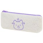 Пенал ЮНЛАНДИЯ, 1 отделение, плюш, "Bear", белый, 22x8х5 см, 272270