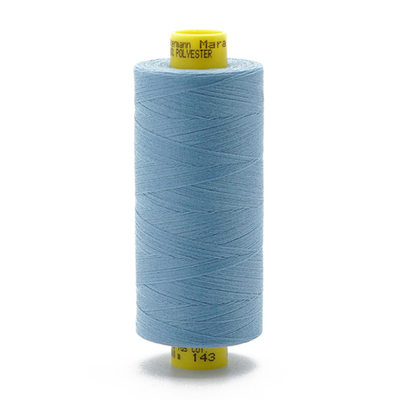 Нитка Gutermann Mara 150 (1000 метров), 1 кат., особо тонкая | 143 серо-голубой