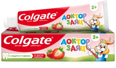 Детская зубная паста Colgate Доктор заяц со вкусом клубники 66г