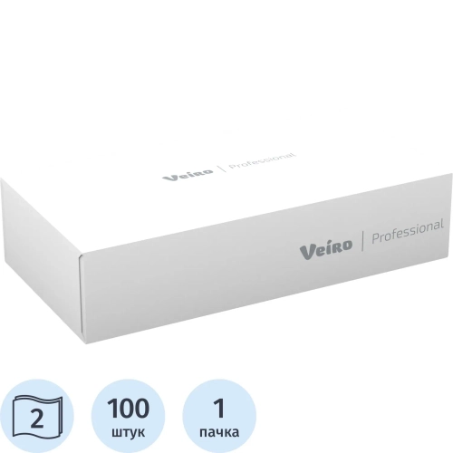 Салфетки косметические Veiro Professional 2-слойные (1 пачка по 100 штук)