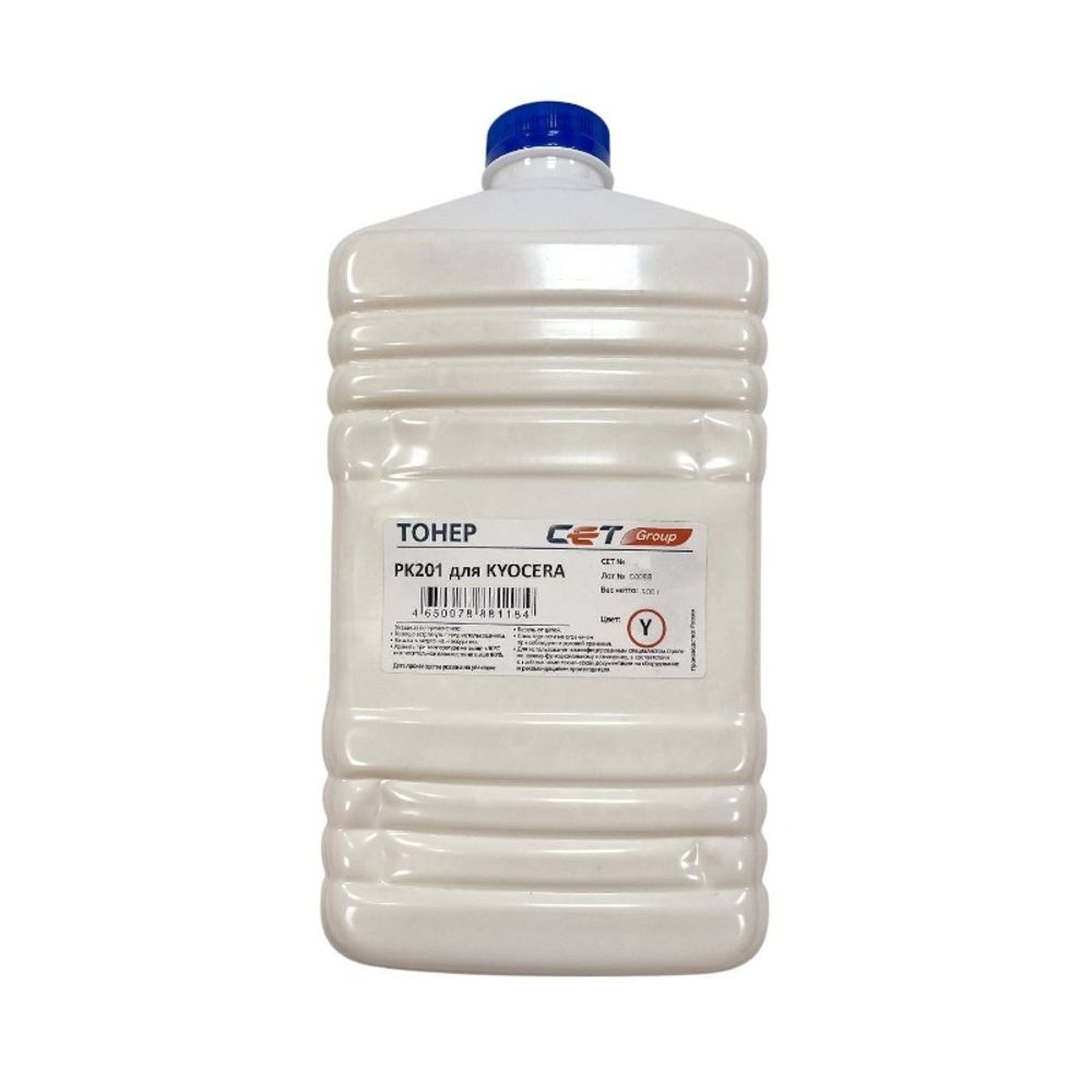 Тонер PK201 для KYOCERA ECOSYS P6030cdn/M6026cdn (CET) Yellow, 500г/бут, (унив.), OSP0201Y-500 Тонер PK201 для KYOCERA ECOSYS P6030cdn/M6026cdn (CET) Yellow, 500г/бут, (унив.), OSP0201Y-500