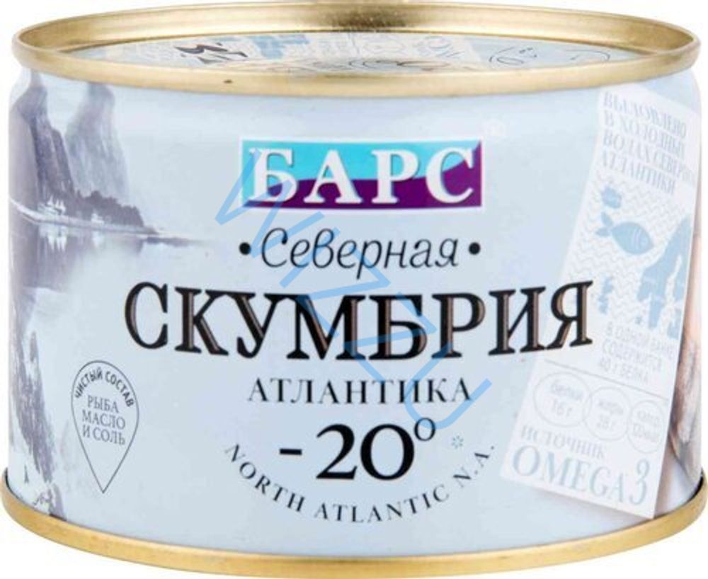 Скумбрия Атлант. 250гр Северная Атлантика ТМ Барс