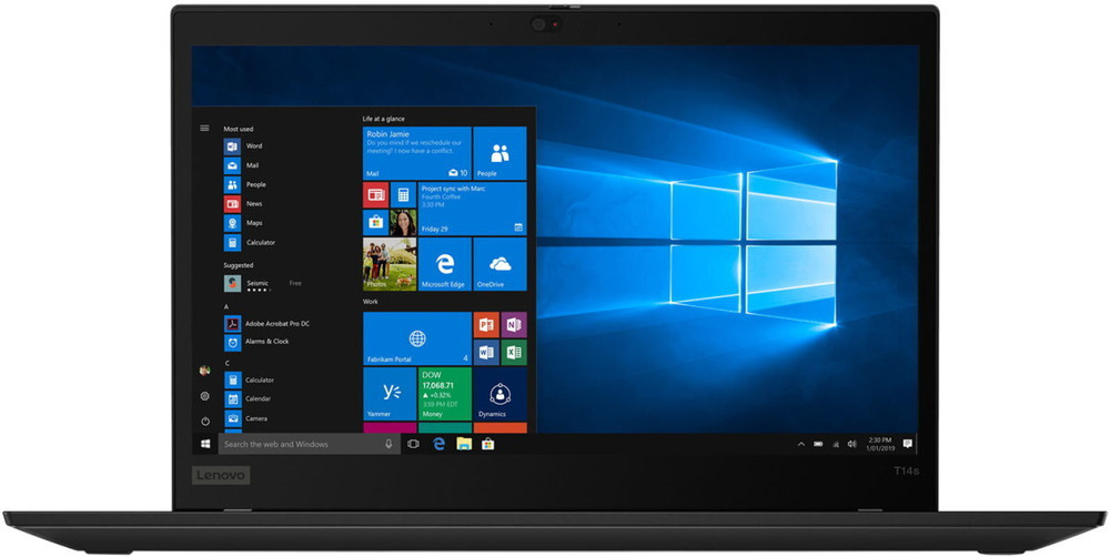 Ноутбук Lenovo ThinkPad T14s G1 Intel Core i7 10610U, 1.8 GHz - 4.9 GHz/ 16384 Mb/ 14; Full HD 1920x1080/ 512 Gb SSD/ DVD нет/ Intel UHD Graphics/ Windows 10 Professional/ черный, 1.27 кг, 20T0004RRT
