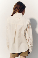 Хлопковый жакет с вышивкой — Кремовый — H&M 1342580