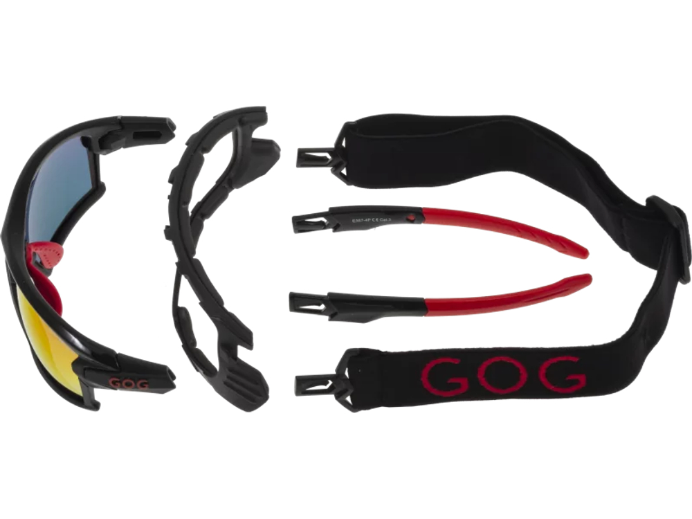 Спортивные очки GOG Glaze / Black/Red / Polarized Reflex Red