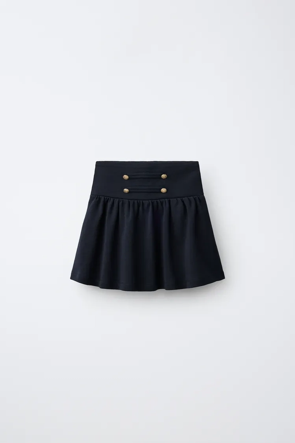 ZARA ЮБКА С ЗАСТЕЖКАМИ-КЛЕВАНТ И ПУГОВИЦАМИ, МОРСКОЙ СИНИЙ