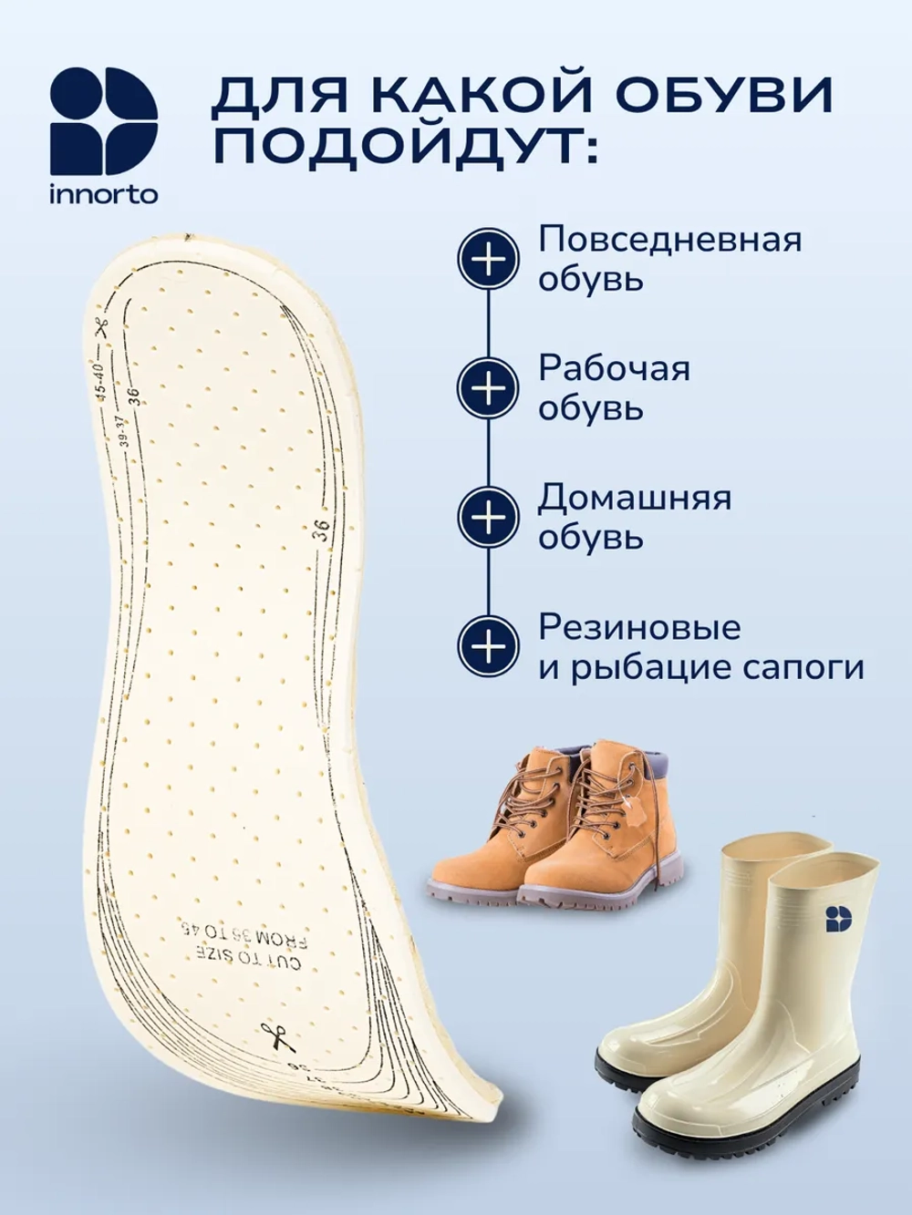 Стельки для обуви зимние шерстяные 2 пары
