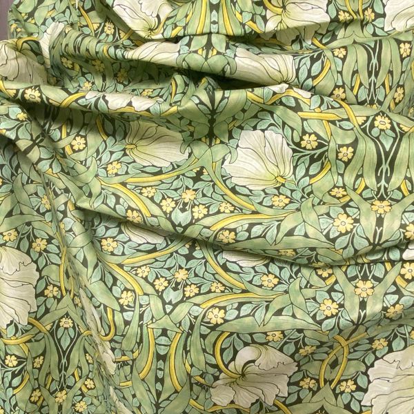 Pimpernel Bayleaf теплая трава, У. МОРРИС, 100% хлопок Handmade Fabrics 1