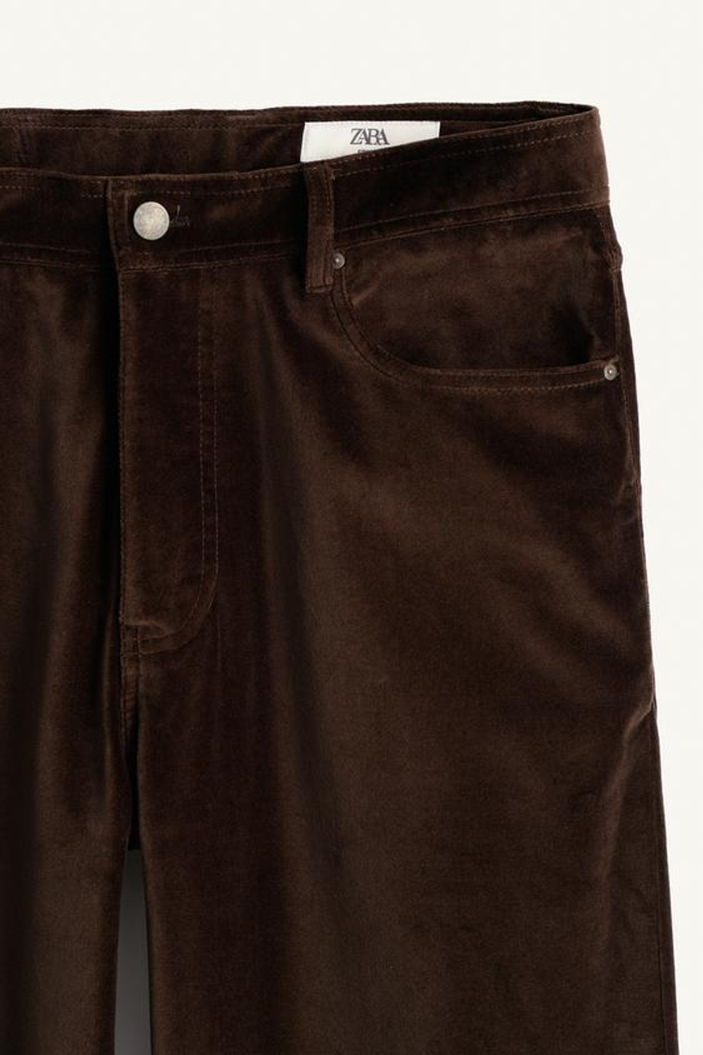 ZARA ПРЯМЫЕ БАРХАТНЫЕ БРЮКИ СВОБОДНОГО КРОЯ, КОРИЧНЕВЫЙ
