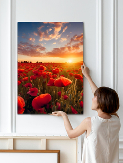 Картина Синее зеркало горы на стену 50x70см 1шт.