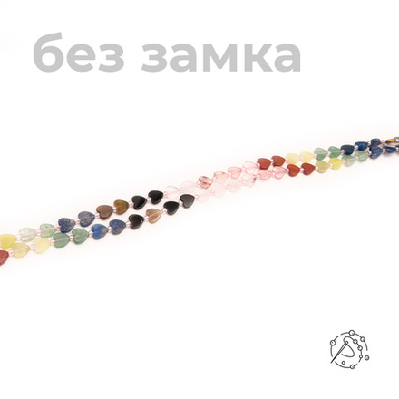 Нить бусин микс (яшма, тигровый глаз, кварц, лазурит, обсидиан, оникс желтый)