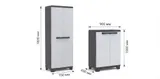 Keter Комплект для хранения:  Хозяйственный шкаф Linear Tall Cabinet + Шкаф хозяйственный Linear Base Cabinet — фото 2