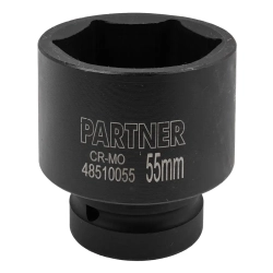 Головка ударная глубокая 55мм (6гр),1'' Partner PA-48510055
