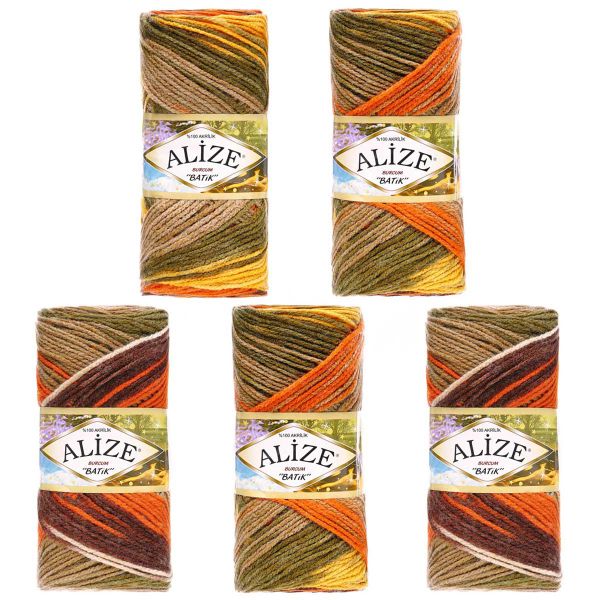 Пряжа Alize (Ализе) Burcum Batik / уп.5 мот. по 100 г, 210 м, 6060 секционный
