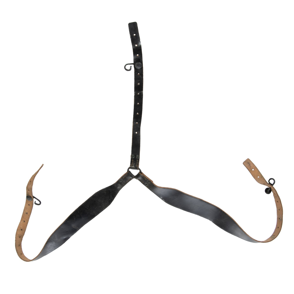 Подтяжки French Army Used French Leather Suspenders Original BLACK