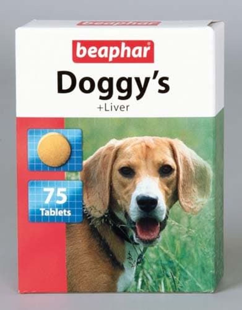 Beaphar `Doggy`s + Liver` витаминизированное лакомство для собак с печенью 75 таб. Beaphar `Doggy`s + Liver` витаминизированное лакомство для собак с печенью 75 таб.