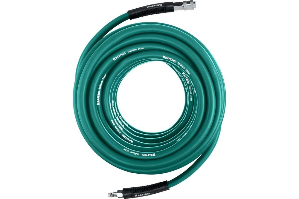 Воздушный шланг с фитингами рапид KRAFTOOL 10 м, 10x15 мм, 20 бар 06588-10