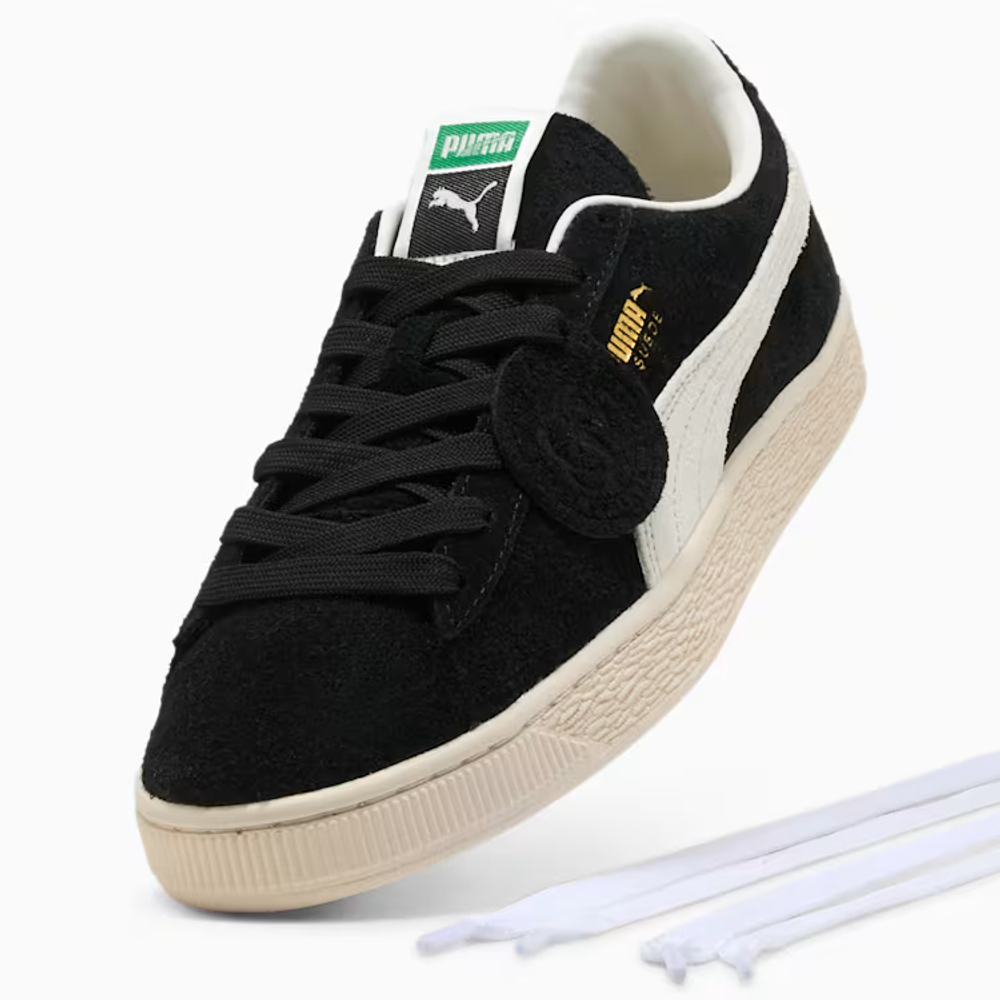 PUMA Замшевые кроссовки Suede, черный/белый