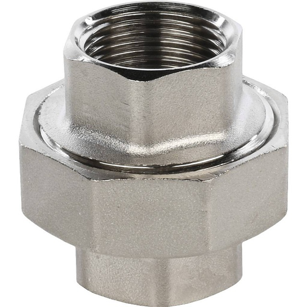 Соединение быстроразъемое (американка) STOUT SFT 0034 - 3/4" (ВР/ВР, латунь никелированная, металл по металлу)