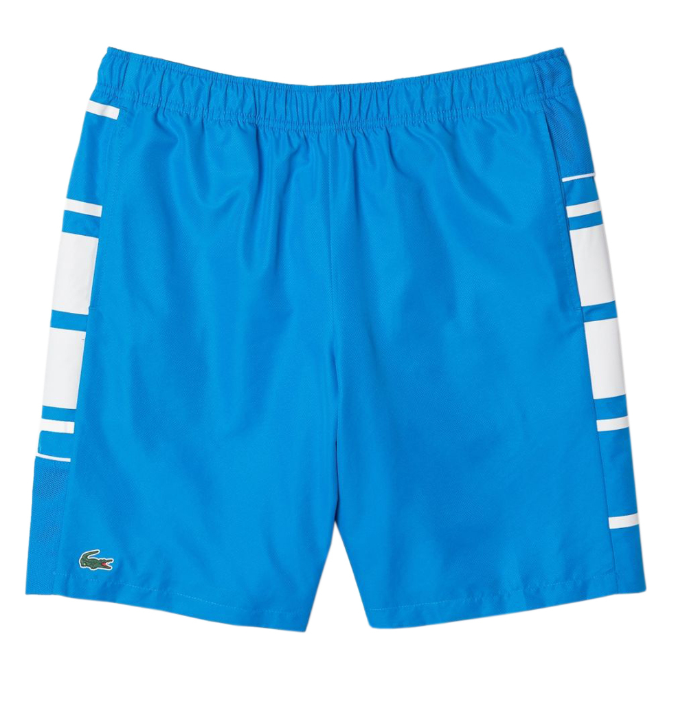 Мужские теннисные шорты Lacoste SPORT Men Printed Side Bands Shorts - blue/white