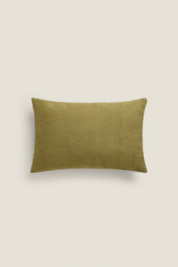ZARA HOME ЖАККАРДОВЫЙ ЧЕХОЛ ДЛЯ ДЕКОРАТИВНОЙ ПОДУШКИ С ВЫШИВКОЙ, ЗЕЛЕНЫЙ