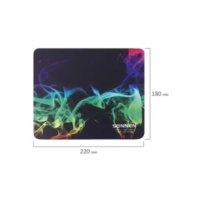 Коврик для мыши SONNEN "SMOKE", резина + ткань, 220х180х3 мм, 513289