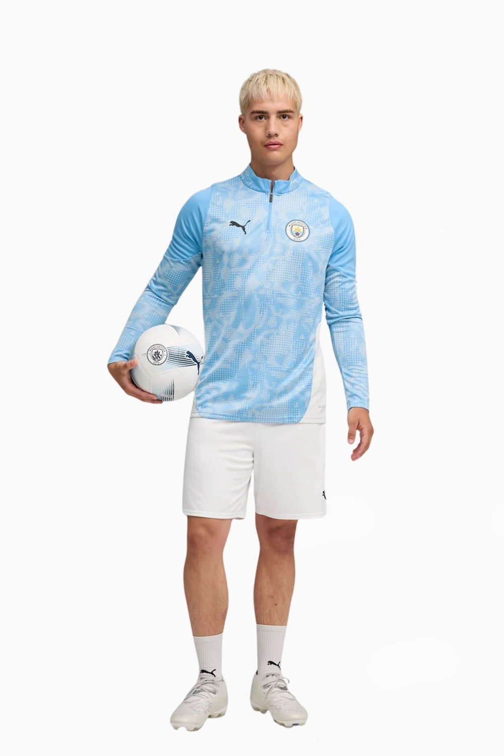 Кофта Puma Manchester City 25/26 Training 1/4 Zip Top - голубой