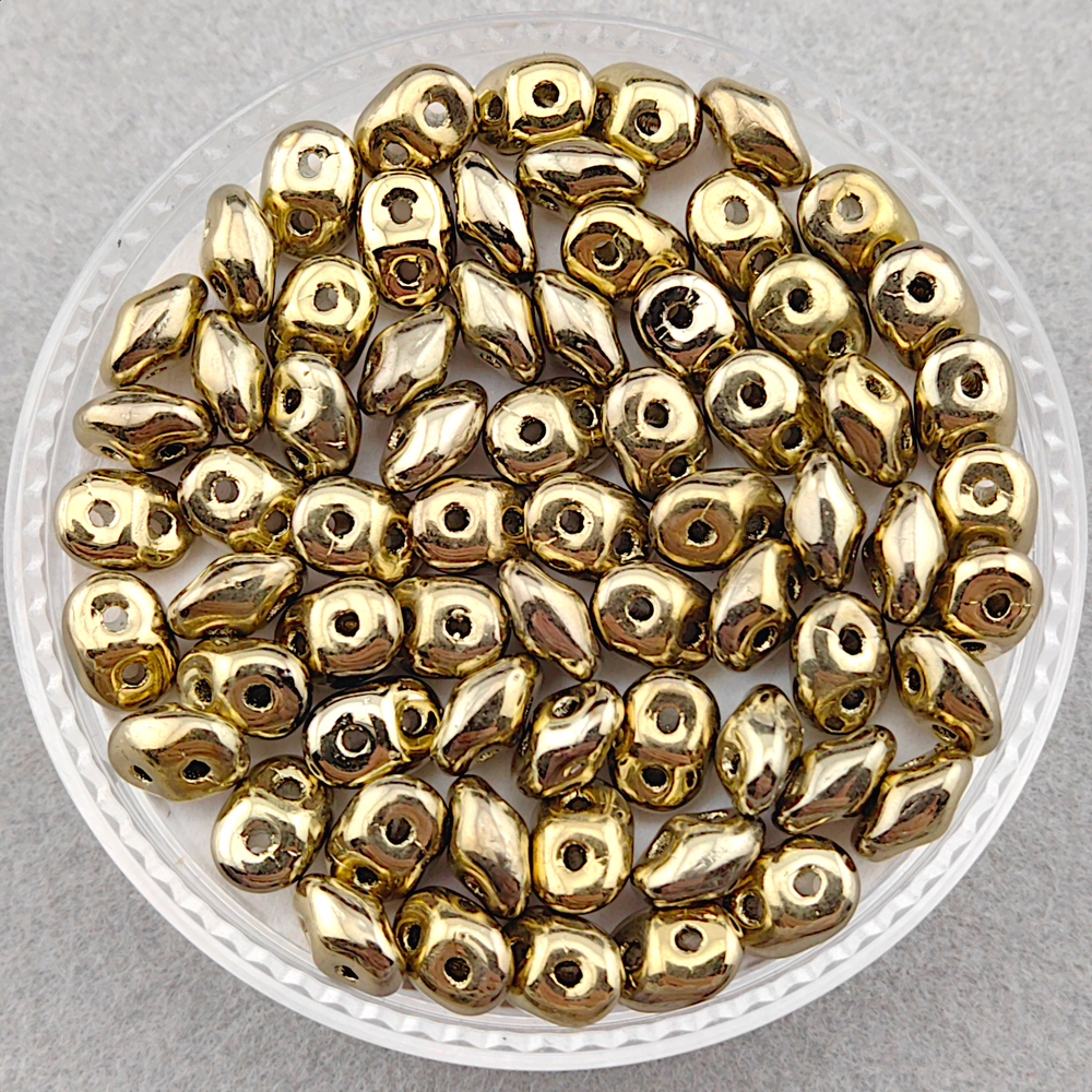 Бусины SuperDuo 2,5x5 мм, цвет Янтарь (Crystal Amber Full)