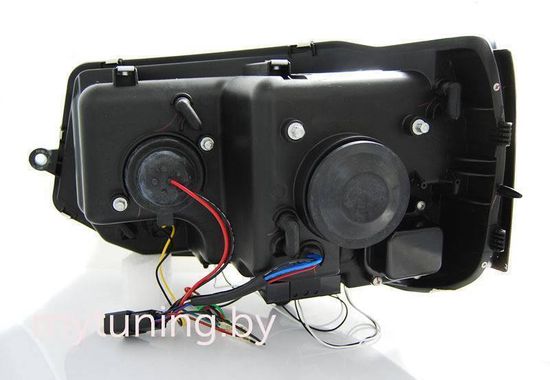 Передние фары BLACK TRU DRL для VW T5