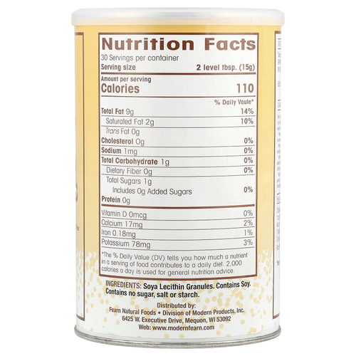 Fearn Natural Foods, Гранулы лецитина, 454 г (16 унций)