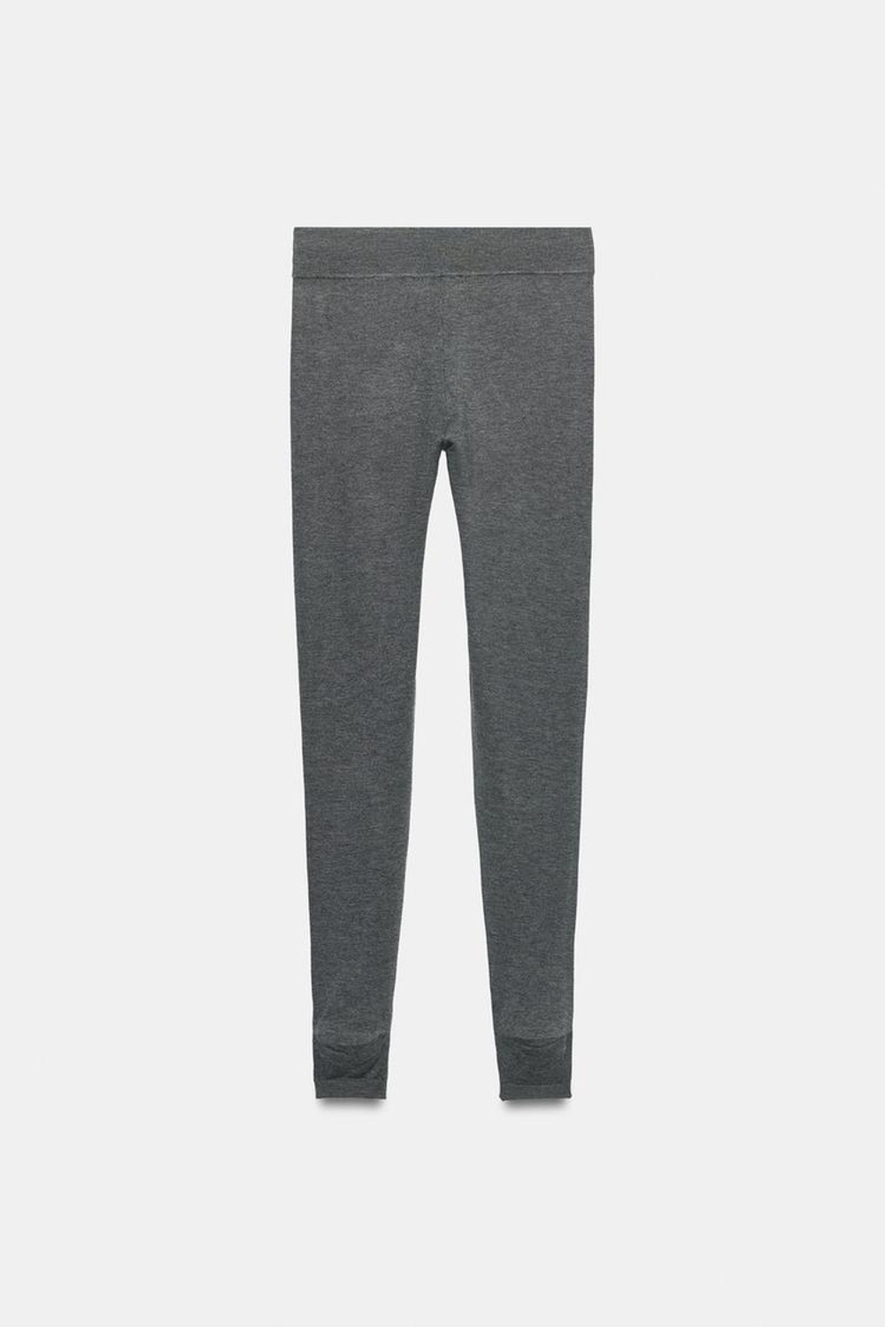 ZARA ТРИКОТАЖНЫЕ ЛЕГИНСЫ, СЕРЫЙ МЕЛАНЖ