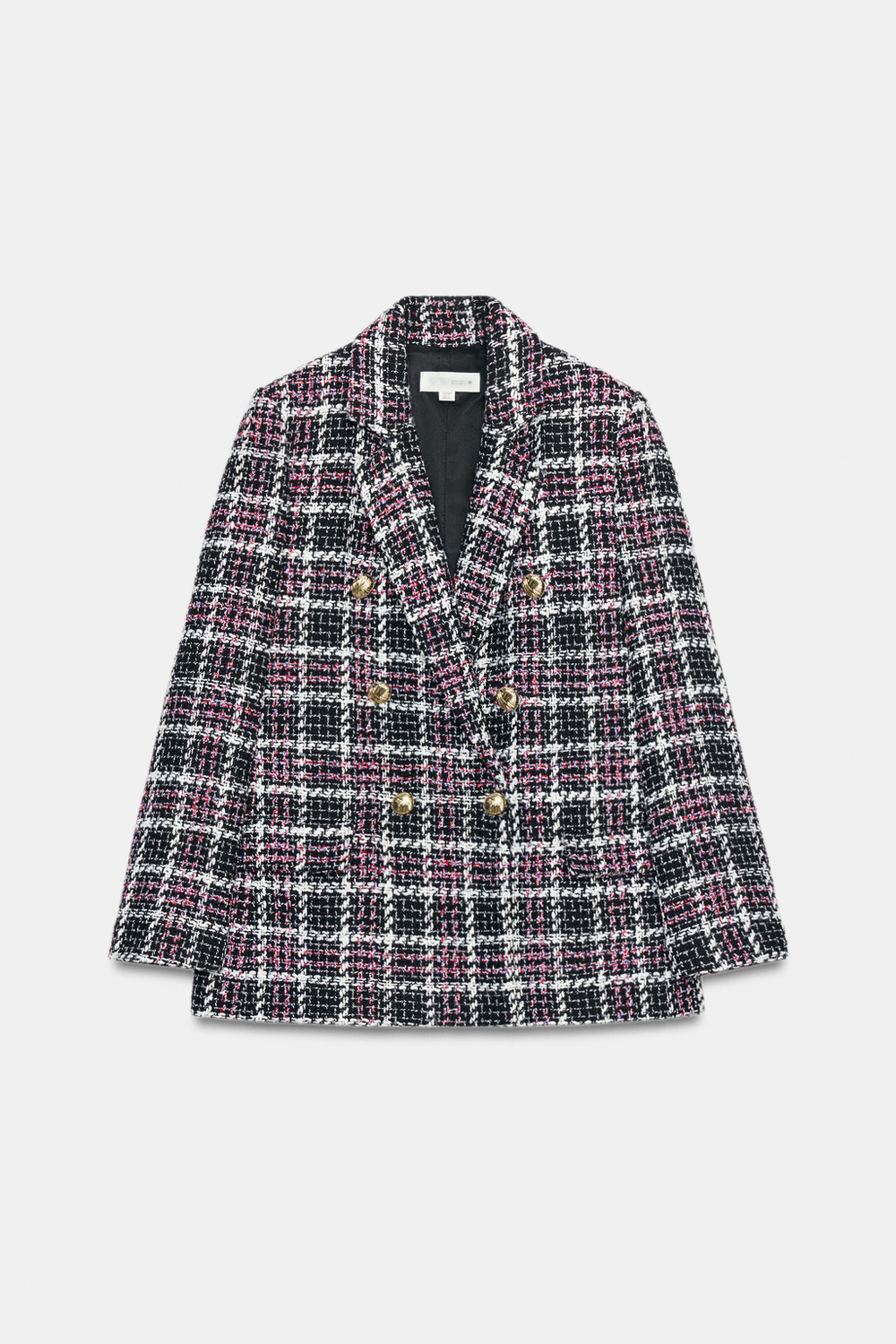 БЛЕЙЗЕР В КЛЕТКУ ИЗ РЕЛЬЕФНОЙ ТКАНИ — ZARA