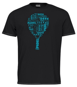 Футболка мужская теннисная Head Padel TYPO T-Shirt Men - black