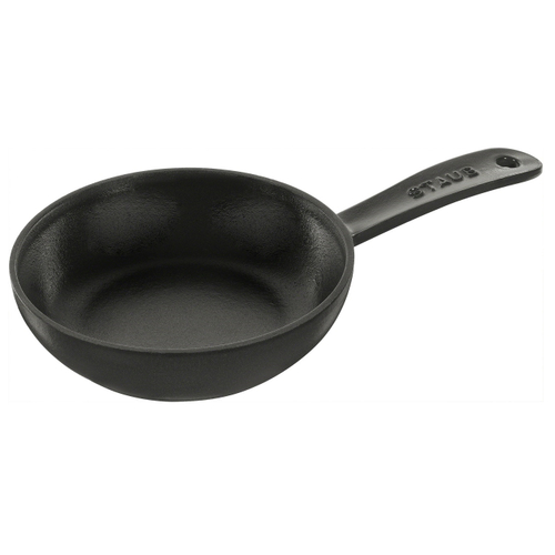 Сковорода круглая, 16 см, с чугунной ручкой, черная, Staub