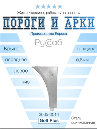 Ремкомплект крыла левый  Volkswagen Golf Plus 2005-2014 (Polcar)