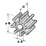 Suzuki 17461-90J01-0000 Крыльчатка водяной помпы DF90/ 100/ 115/ 140/ 150/ 175/ 200 Оригинал
